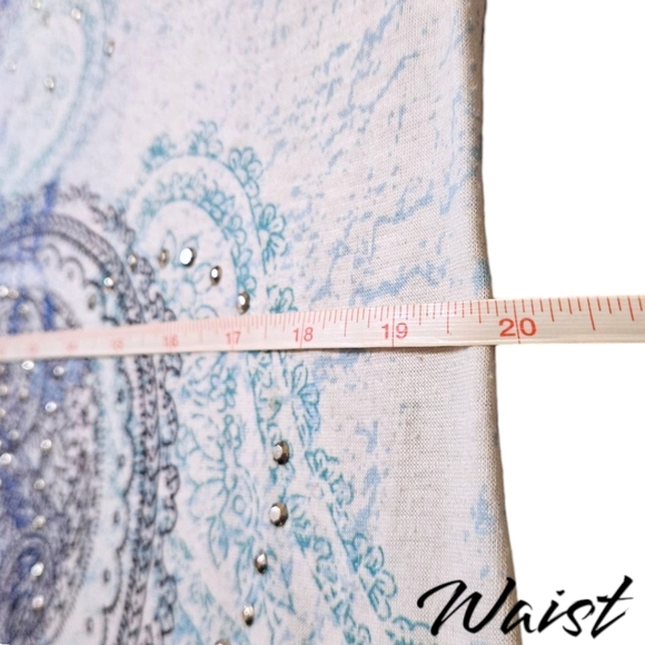 WM Y2K Embellished Paisley Tee Sz XL Fashion Bug Fairycore Bling 00s Spring - Picture 13 of 14